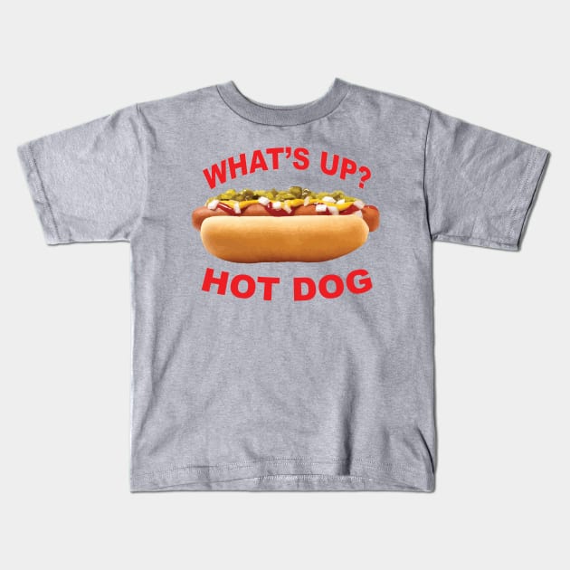 What's Up Hot Dog? Kids T-Shirt by squareversesine